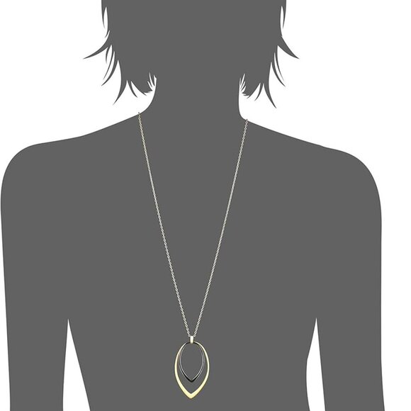 Brand Women's Two Tone Teardrop Pendant Necklace, Two Tone, One Size - Picture 3 of 3